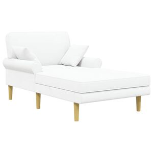 vidaXL Chaise longue Wit Stof