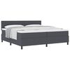 vidaXL Boxspringbed Donkergrijs en Wit 200 x 200 cm Katoen Stof