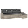 vidaXL Bankstel 5 st Lichtgrijs poly rattan