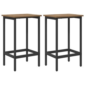 vidaXL Barkruk 2 st Artisanaal eiken 40 x 32 x 64 cm Bewerkt hout
