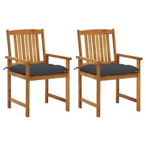 vidaXL Tuinstoelen 2 st met kussens massief acaciahout