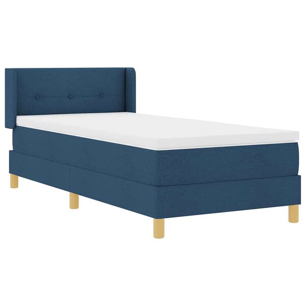 vidaXL Boxspringbed met matras met hoofdeinde Blauw 100 x 200 cm Stof