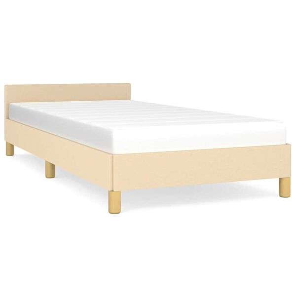 vidaXL Bedframe zonder matras 100x200 cm stof cr&egrave;mekleurig