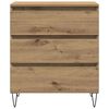vidaXL Dressoir met lade Artisan Eiken 60 x 35 x 70 cm Bewerkt hout