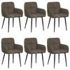 vidaXL Eettafelstoelen 6 st Nep Suede Leer Donkergrijs