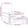 vidaXL Boxspring met matras fluweel lichtgrijs 90x190 cm
