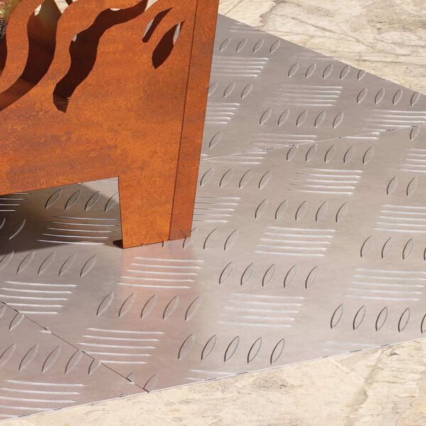 vidaXL Checker Plaat 4 pcs Zilver 50 x 40 cm Aluminium