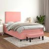 vidaXL Boxspring met matras fluweel roze 120x190 cm