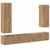 vidaXL 4-delig Tv-meubelset wandmontage bewerkt hout artisanaal eiken