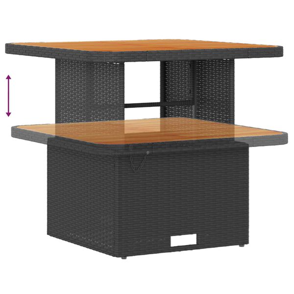 vidaXL Tuin Sofa Set met kussen 9 pcs Zwart Poly riet