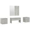 vidaXL Garderobe set bewerkt hout betongrijs