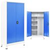 vidaXL Lockerkast met 2 deuren 90x40x180 cm metaal grijs en blauw