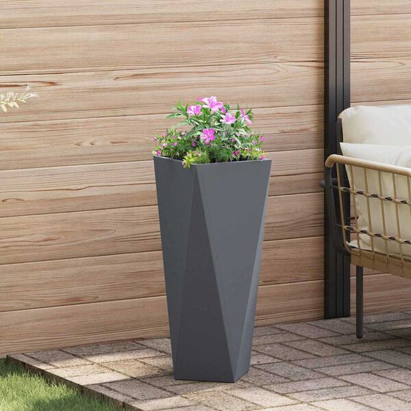 vidaXL Plantenbak 2 pcs Antraciet 30 x 30 x 75 cm Staal
