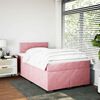 vidaXL Boxspring met matras fluweel roze 120x190 cm