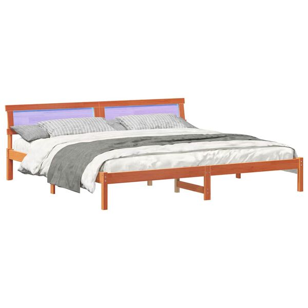 vidaXL Bedframe Wasbruin 200 x 200 cm Massief grenenhout