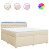 vidaXL Boxspring met matras stof cr&egrave;mekleurig 180x200 cm