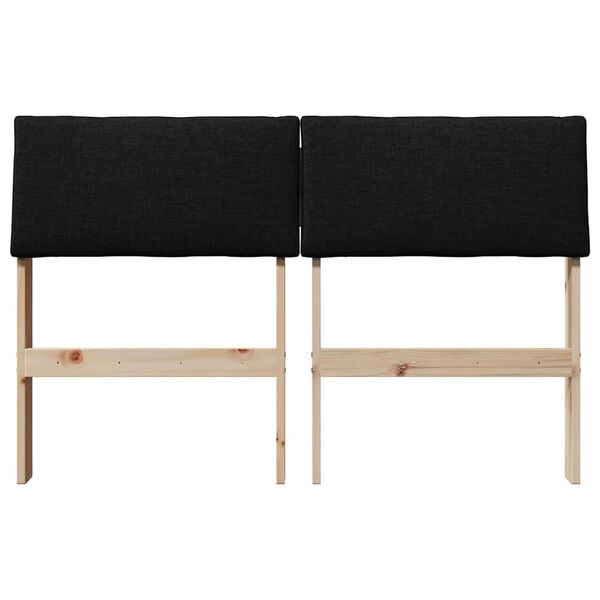 vidaXL Gestoffeerd hoofdbord Zwart 120 cm Massief grenenhout