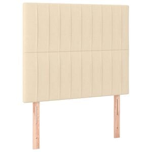 vidaXL Hoofdbord cr&egrave;me 80x5x118/128 cm stof