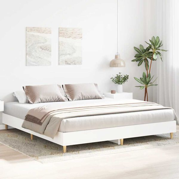 vidaXL Bedframe zonder matras 180x200 cm spaanplaat wit