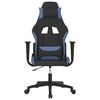 vidaXL Gamestoel stof zwart en blauw