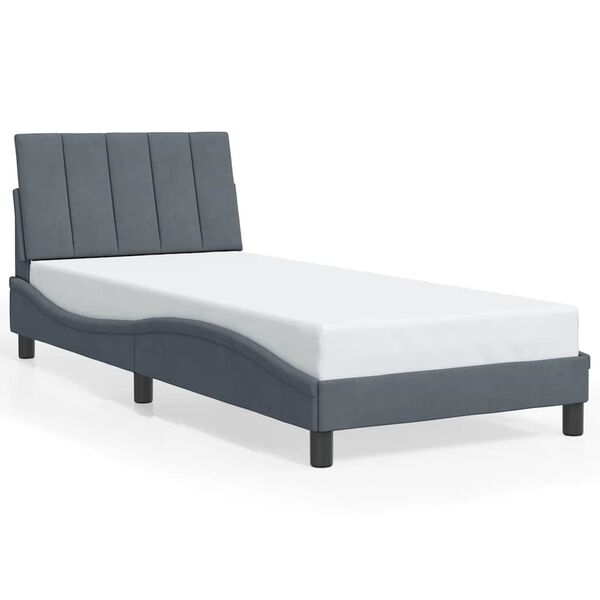 vidaXL Bedframe zonder matras "Hanko" 80x200 cm fluweel donkergrijs