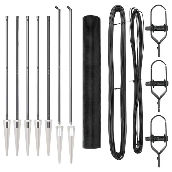 vidaXL Afrasteringspaal Grijs 10 x 1,2 m (12 x 12 mm gaas)