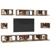 vidaXL Tv-meubelset Wandgemonteerd 8 pcs Oud Hout Bewerkt hout