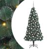 vidaXL Kunstkerstboom met verlichting en ballenset Groen 180 cm PET