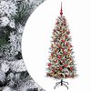 vidaXL Kunstkerstboom met kerstbal 150 cm 150 LED's Warmwit PVC en PE