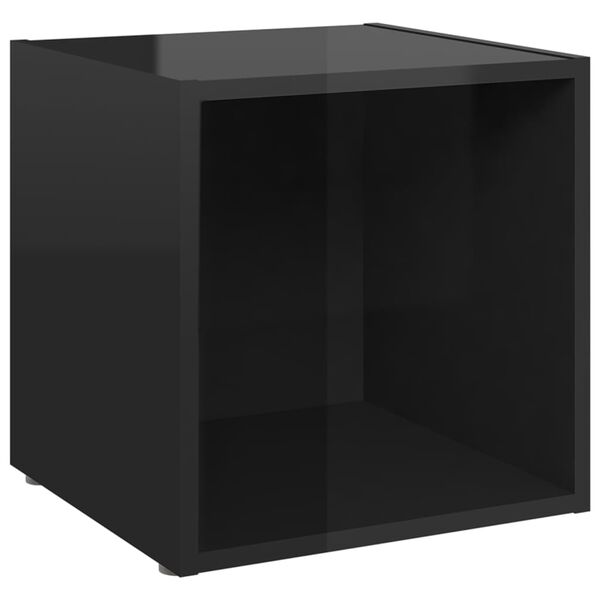 vidaXL Tv-meubelen 4 st 37x35x37 cm bewerkt hout hoogglans zwart