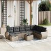 vidaXL 8-delige Loungeset met kussens poly rattan grijs