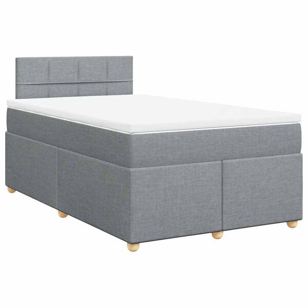 vidaXL Boxspring met matras stof lichtgrijs 120x190 cm