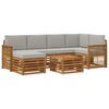 vidaXL Hoekbank Set met kussen 6 pcs Naturel en lichtgrijs