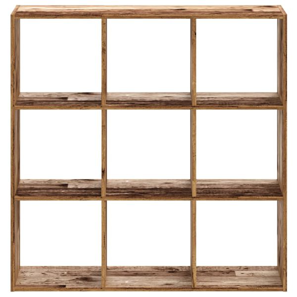 vidaXL Boekenkast 102x32x102 cm bewerkt hout oud houtkleurig