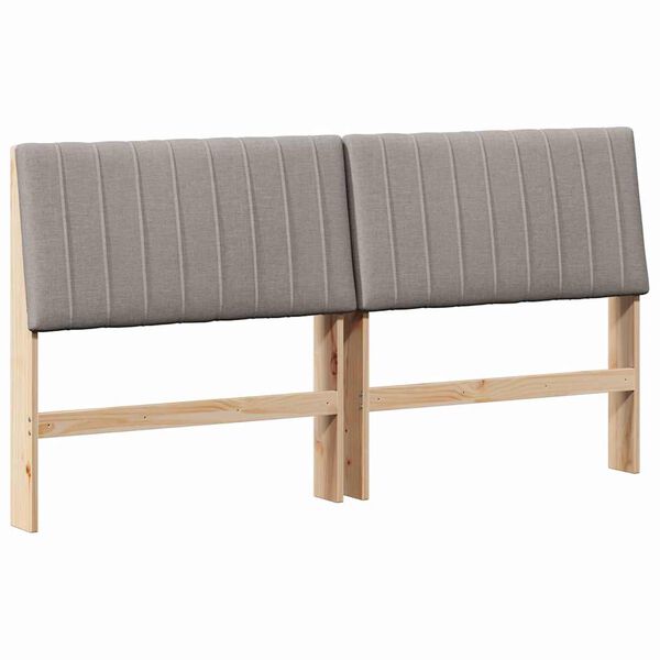 vidaXL Gestoffeerd hoofdbord Taupe 180 cm Massief grenenhout