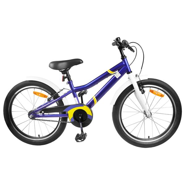 vidaXL Kinderfiets 24 Inch voor 8-12 jaar oud Blauw Wit