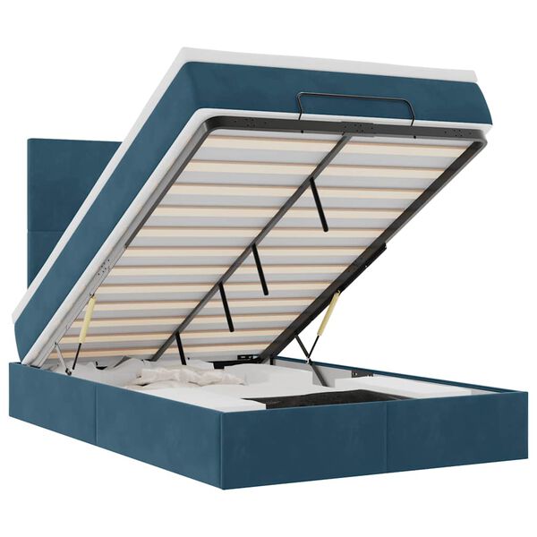 vidaXL Ottoman bed met matrassen en LED's 120x190cm fluweel