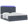 vidaXL Ottoman bed met matrassen en LED's 160x200cm fluweel