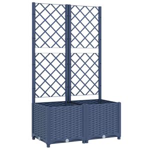 vidaXL Plantenbak met trellis blauwgrijs 80x40x136 cm PP