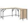 vidaXL Bureau 141x141x75 cm bewerkt hout sonoma eikenkleurig