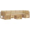 vidaXL Buiten bankenset met kussen 8 pcs Wit en Beige Polyester