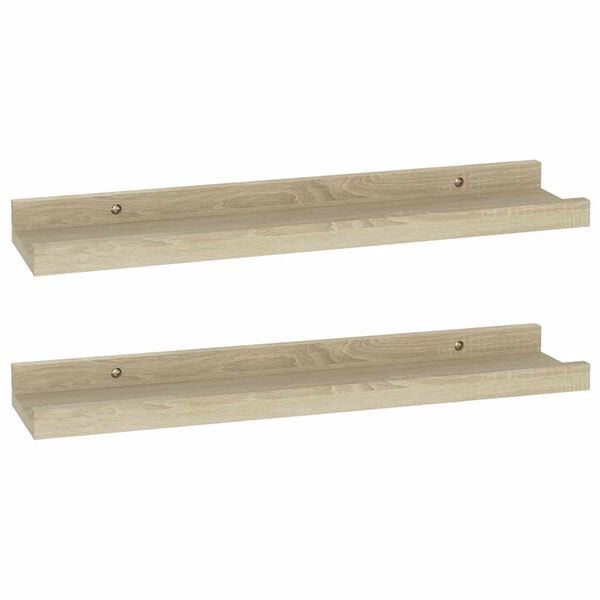 vidaXL Wandplanken 2 st Sonoma eiken 40x9x3 cm