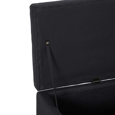 vidaXL Bankje met opbergvak 116 cm polyester zwart