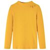 Kindershirt met lange mouwen geribd 128 donker okerkleurig