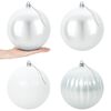 vidaXL Kerstballenset XXL 4 st Wit Dia. 20 cm Kunststof