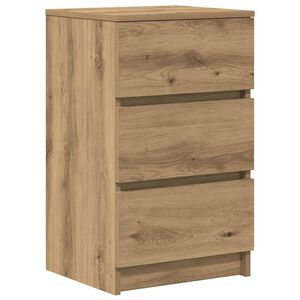 vidaXL Nachtkastje met 3 lades 39x35x65 cm artisan eikenkleurig