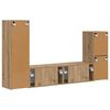 vidaXL Tv-meubelset Wandgemonteerd 4 pcs Artisan Eiken Bewerkt hout