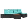 vidaXL Tuinbankenset 6 st Zwart poly rattan