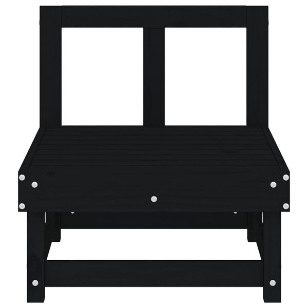 vidaXL Tuinmiddenbanken 2 st massief grenenhout zwart