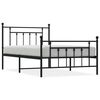 vidaXL Bedframe met hoofd- en voeteneinde metaal zwart 107x203 cm